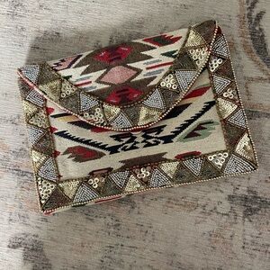 Embellished Geometric Clutch